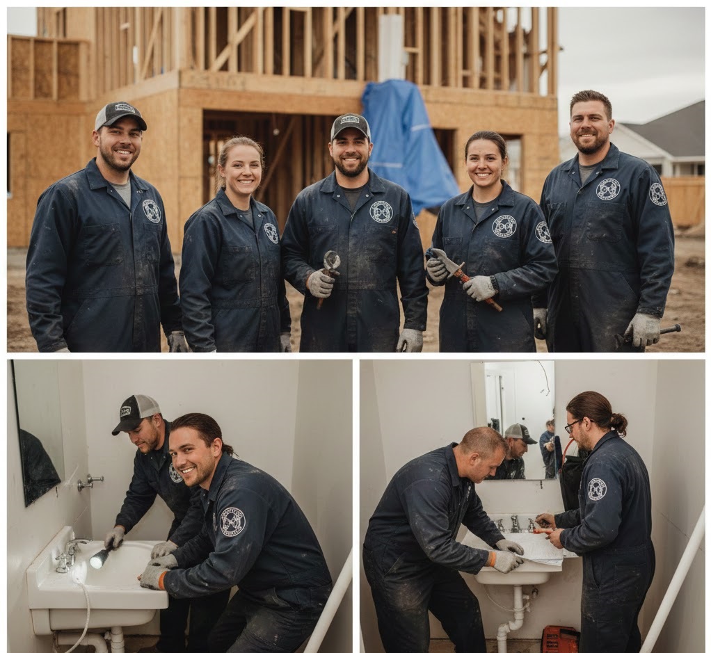 Professional plumber working on pipes in Littleton